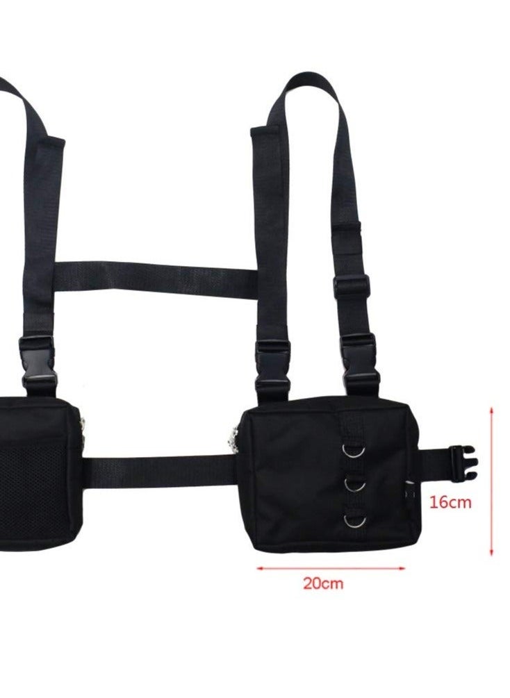 Generic - Chest Rig Bag Tactical Waist Packs Bag, Chest Front Bag Underarm Shoulder Bag, Hip Bag for Men Women Adjustable Shoulder Bags Multipurpose Sport Waist Bag, Black - Image 1
