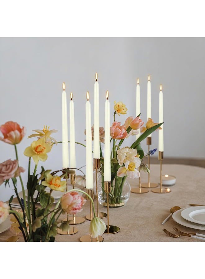 YOROXRG 100Pack Ivory Taper Candles, 7-8 Hours Burn Time, Unscented, Smokeless and Dripless, 0.75 x 10 Inch Dinner Candle Set for Household, Wedding, Party and Home Décor Candlesticks - Image 3
