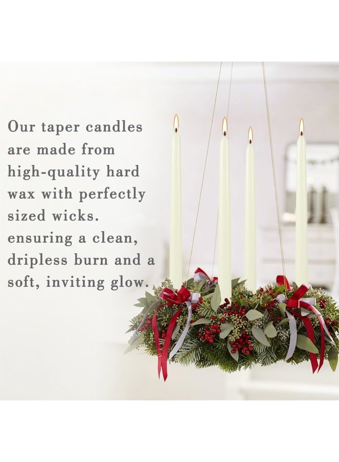 YOROXRG 100Pack Ivory Taper Candles, 7-8 Hours Burn Time, Unscented, Smokeless and Dripless, 0.75 x 10 Inch Dinner Candle Set for Household, Wedding, Party and Home Décor Candlesticks - Image 5