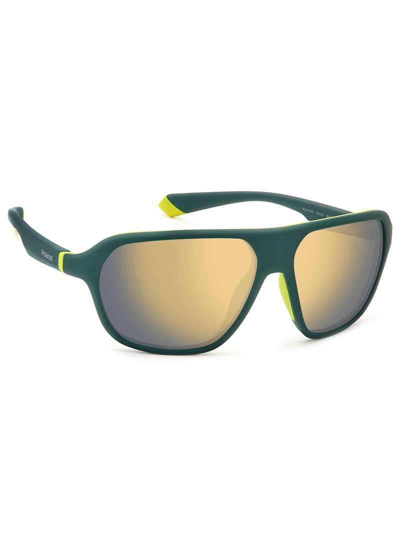 Polaroid Unisex Polarized Rectangular Sunglasses - Pld 2152/S Green Millimeter - Lens Size: 59 Mm  - Image 2