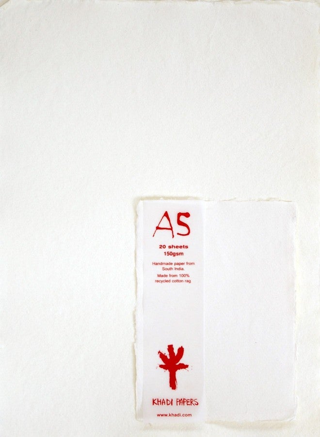 KHADI Paper White RAG(20 Sheets) Packs A5W 150 GSM 6" X 8.25" - Image 1
