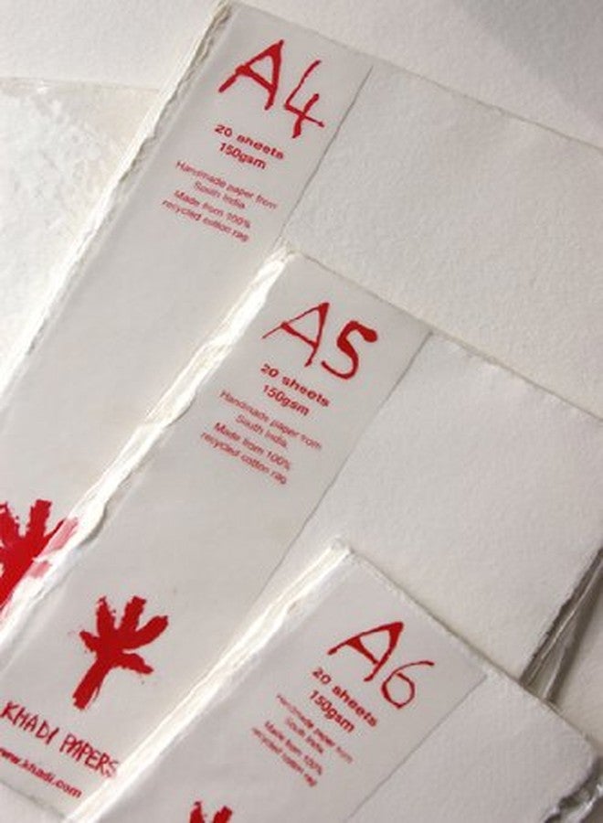 KHADI Paper White RAG(20 Sheets) Packs A5W 150 GSM 6" X 8.25" - Image 2