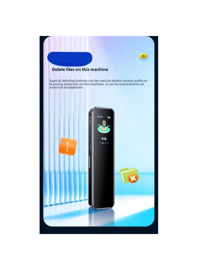 Professional Recording Pen Large Capacity Portable Professional High Definition Noise Reduction Long Standby Meeting Recording Equipment For Students In Class-Body Color:Cool Black Ultimate Edition-Memory Capacity:128gb [lifetime Replacement]-official Standard  - Image 3