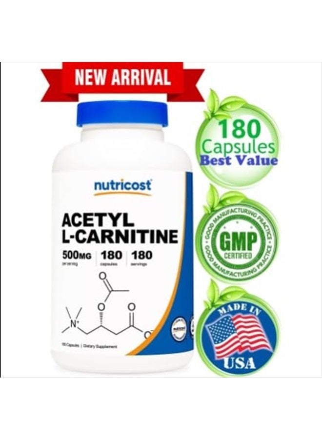 Nutricost Acetyl L-Carnitine 500mg, 180 Capsules - Non-GMO and Gluten Free - Image 5