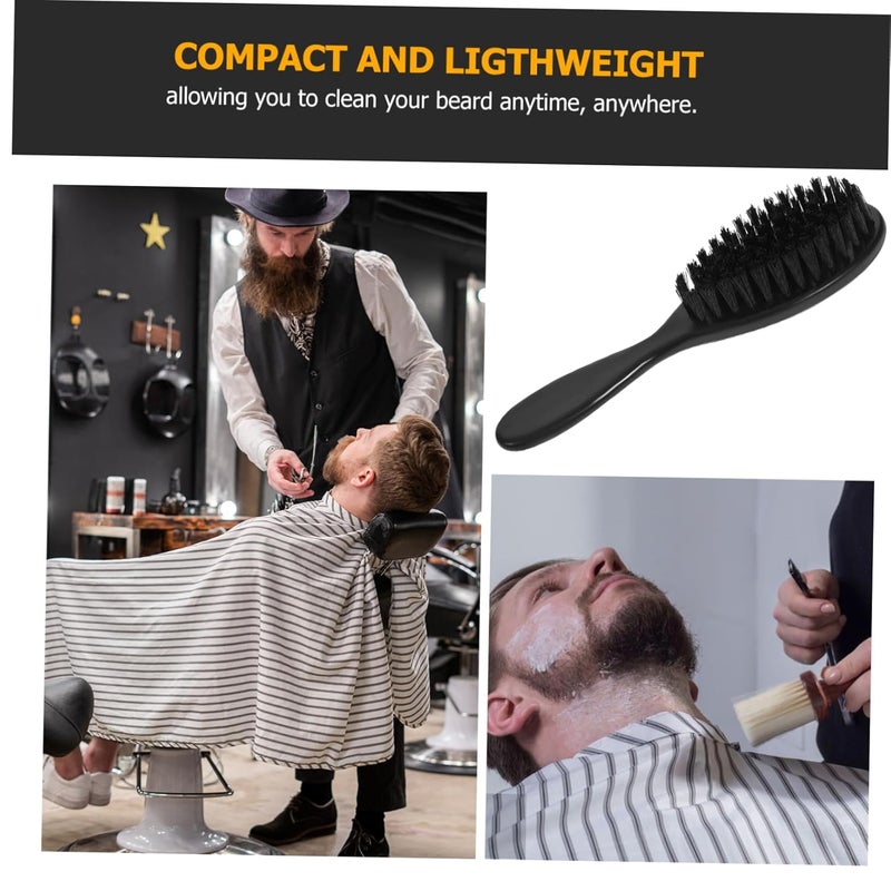 4 قطع فرشاة لحية سوداء للرجال، مجموعة أدوات العناية الشخصية للسفر، أداة تصفيف وحلاقة متينة - Image 5