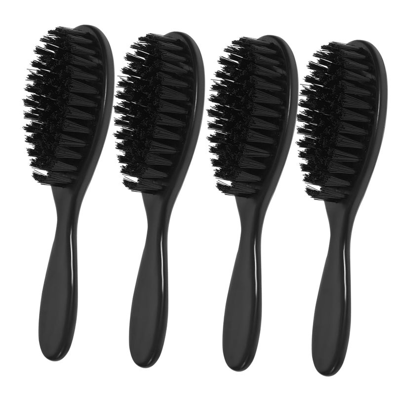 4 قطع فرشاة لحية سوداء للرجال، مجموعة أدوات العناية الشخصية للسفر، أداة تصفيف وحلاقة متينة - Image 2