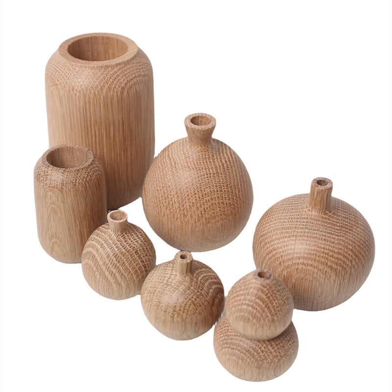Japanese Style Solid Wood Dried Flower Vase - Image 5
