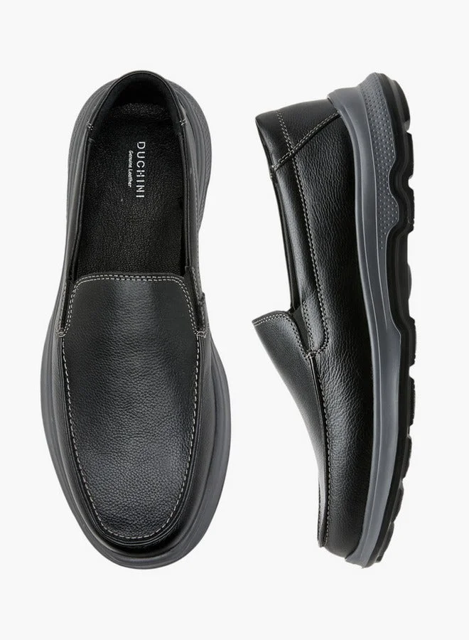 DUCHINI Men's Textured Slip-On Mocassins