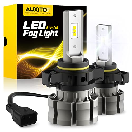 AUXITO 5202 LED Fog Light Bulbs, 6500K Cool White 6000 Lumen Plug And Play, 300% Brighter, 5201 PS19W 12085 PS24W Daytime Running Lights Replacement (Pack of 2) - Image 1