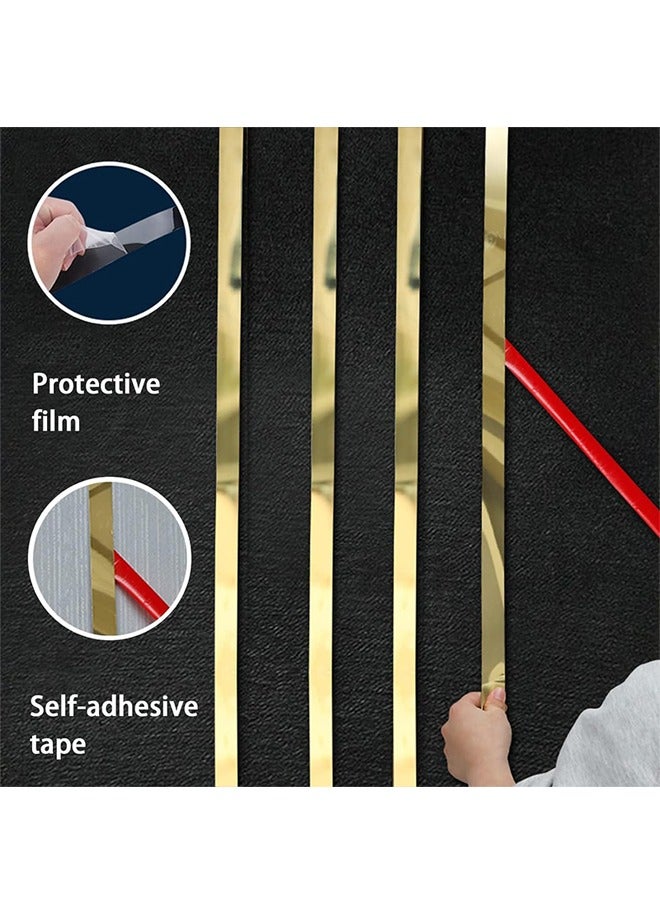 Aikenn 15mm rose gold wall decorative strips stainless steel peel and stick mirror decorative strips self-adhesive metal decorative strips mirror metallized mirror finish suitable for wall mirror frame border decorative strips  - Image 4