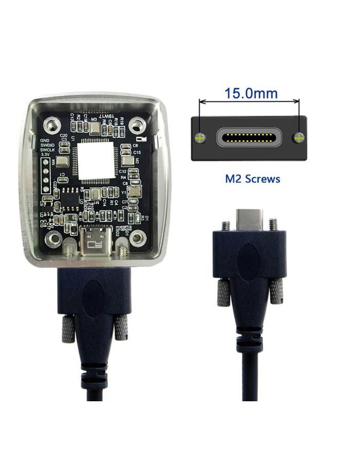Cable USB-C USB 3.1 Type-C Dual M2 Screws Locking to Locking USB-C 10Gbps Data Cable Panel Mount Type (120cm)