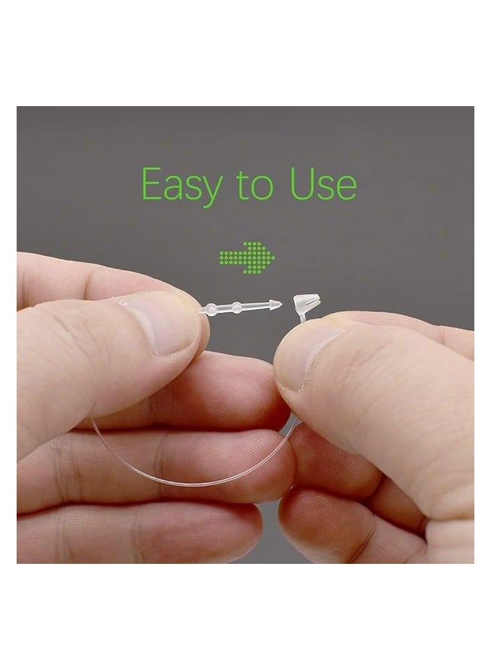 PROMASS 2000 Pcs Snap Lock Pin Tag Fastener Adjustable Security Beaded Loop Tie Plastic for Attach Tags to Products Gift (Transparent, 5 Inch) - Image 2