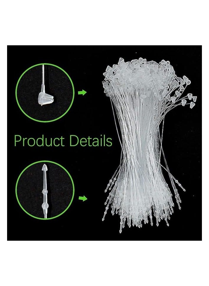 PROMASS 2000 Pcs Snap Lock Pin Tag Fastener Adjustable Security Beaded Loop Tie Plastic for Attach Tags to Products Gift (Transparent, 5 Inch) - Image 4