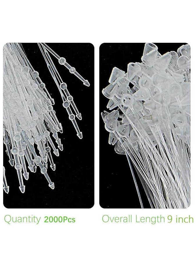PROMASS 2000 Pcs Snap Lock Pin Tag Fastener Adjustable Security Beaded Loop Tie Plastic for Attach Tags to Products Gift (Transparent, 5 Inch) - Image 5
