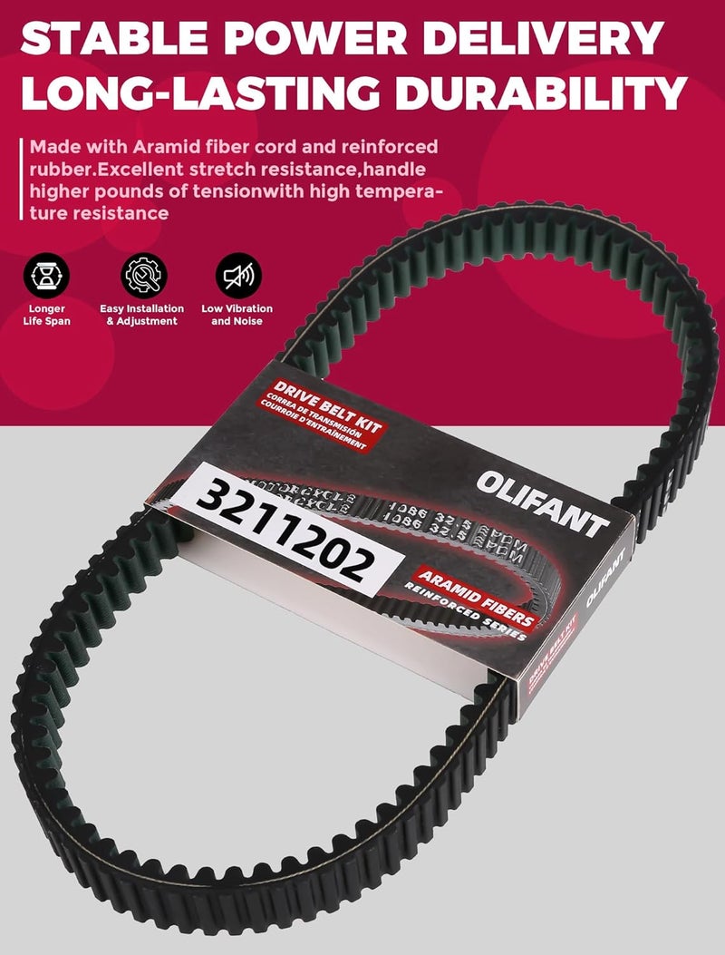 OLIFANT Drive Belt Kit for Polaris RZR Pro XP, XP4, RS1, Turbo, and Pro XD - Image 3