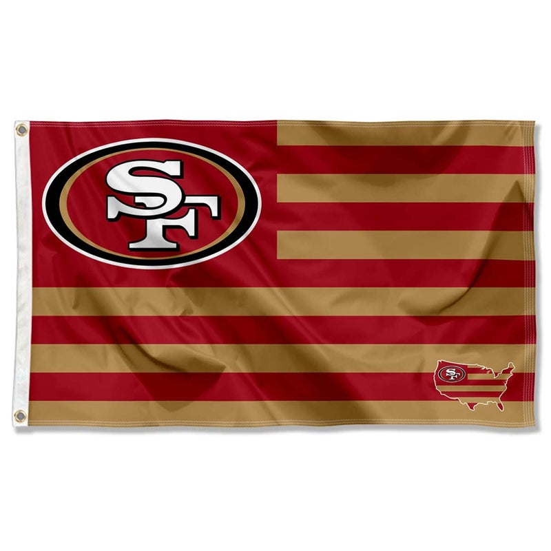 WinCraft San Francisco 49ers USA American Nation Stripes 3x5 Grommet Flag - Image 2