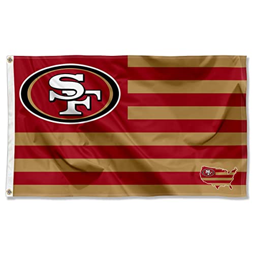 WinCraft San Francisco 49ers USA American Nation Stripes 3x5 Grommet Flag - Image 1