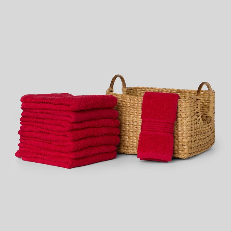 KOPA by Bianca 400 GSM 100% Cotton Soft Terry Towel l 8pc Face Towel l Face Mask Towel l Face Towel for New Born Baby l D`Ross l Cardinal Red - Image 1