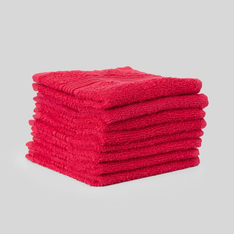 KOPA by Bianca 400 GSM 100% Cotton Soft Terry Towel l 8pc Face Towel l Face Mask Towel l Face Towel for New Born Baby l D`Ross l Cardinal Red - Image 2