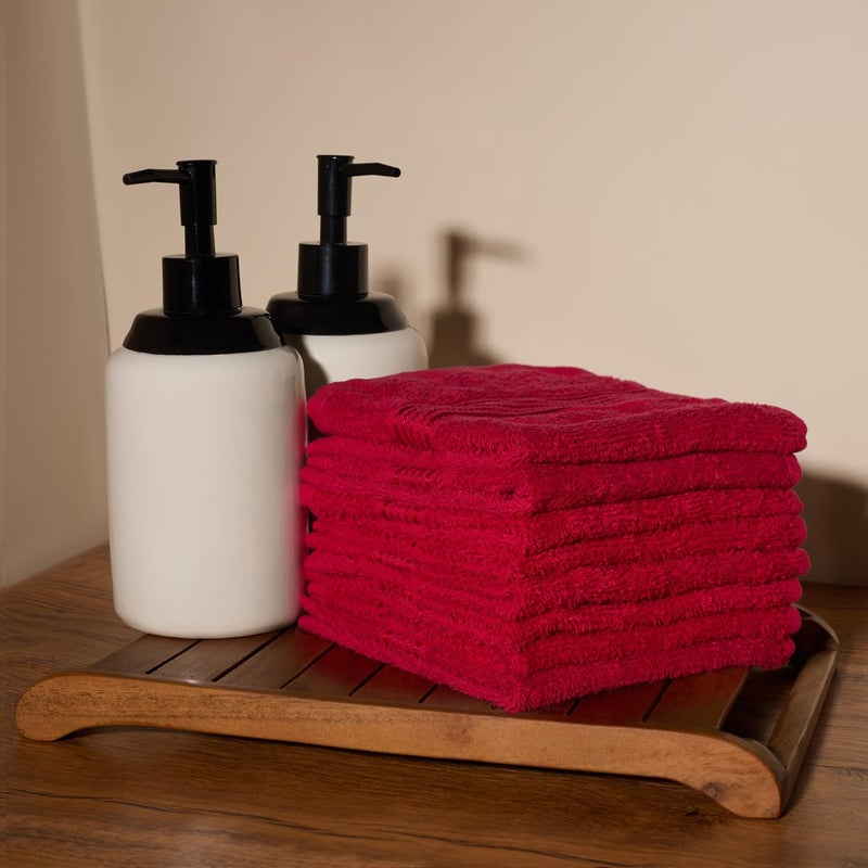 KOPA by Bianca 400 GSM 100% Cotton Soft Terry Towel l 8pc Face Towel l Face Mask Towel l Face Towel for New Born Baby l D`Ross l Cardinal Red - Image 3