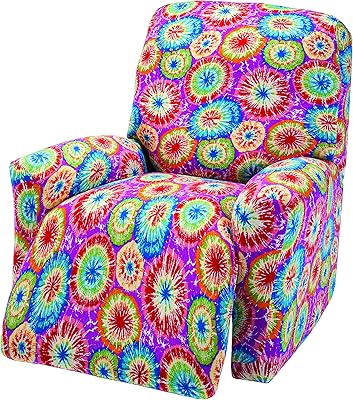 Madison Madison JER-LGRECL-TD Stretch Jersey Recliner Slipcover, Large, Geometric, Tie Dye  - Image 1