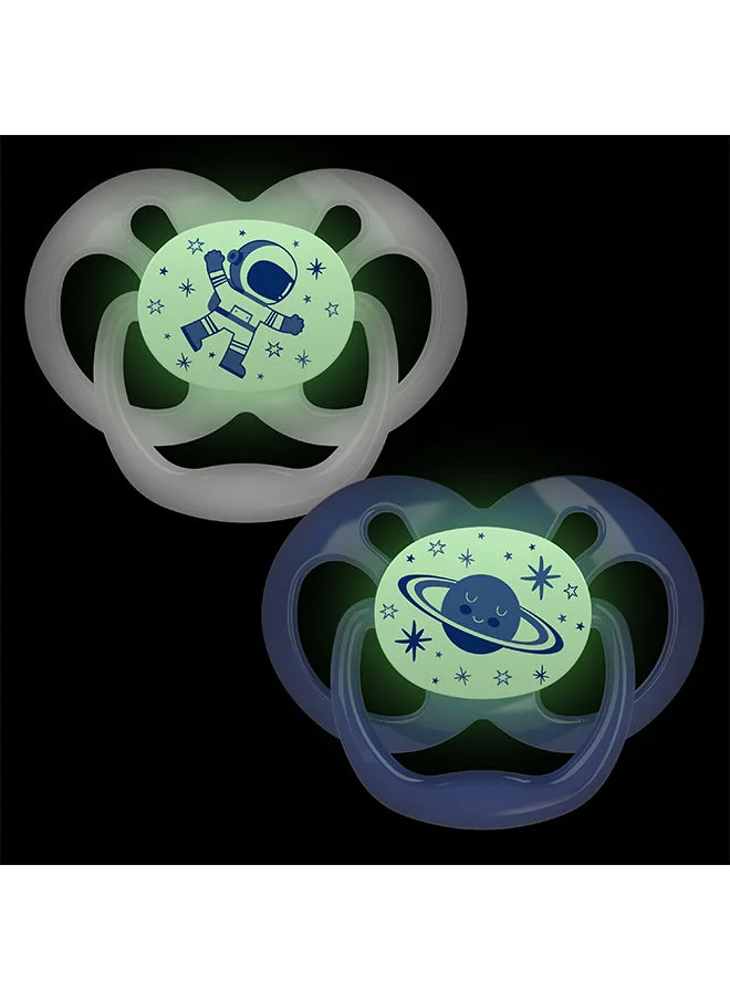 Dr. Brown’s Advantage Pacifier - Stage 2, Glow In The Dark, Blue, 2-Pack