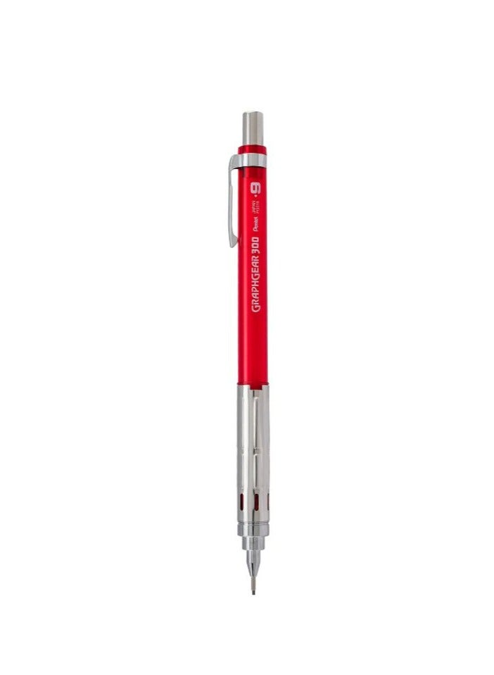 Pentel 3-Piece Graph Gear 300 Mechanical Pencil 0.9mm Tip Red Barrel - Image 2