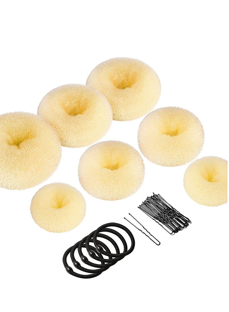 ORiTi 7-Piece Hair Bun Maker Ring Style Donut with 5 Ties, 20 Pins - Image 1