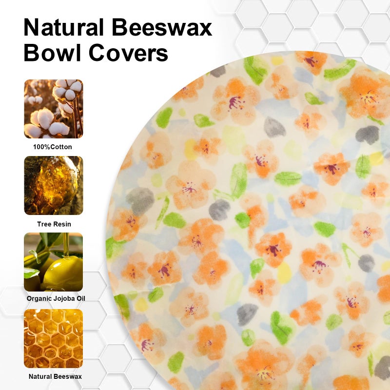 BERBAM Reusable Bowl Covers for Bread Proofingï¼ˆ2 Largeï¼‰- Cotton Beeswax Bowl Covers Reusable with Elastic Rim, Sourdough Bowl Cover for Food Storage and Food Preservation (10INCH) - Image 4