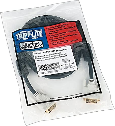 Tripp Lite كابل DVI مزدوج الرابط من تريپ لايت، كابل شاشة رقمي TMDS (DVI-D M/M) بطول 6 أقدام (P560-006) - Image 2