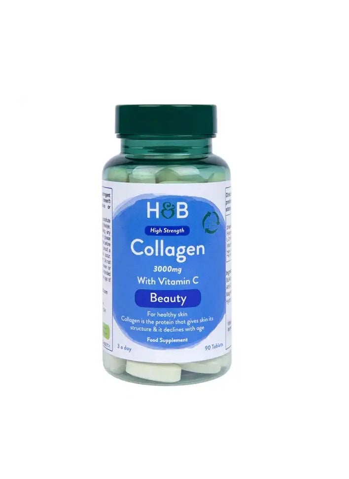 H&B H&B Bovine Collagen Supplement 3000mg Tablets For Healthy Skin, Pack of 90's 
