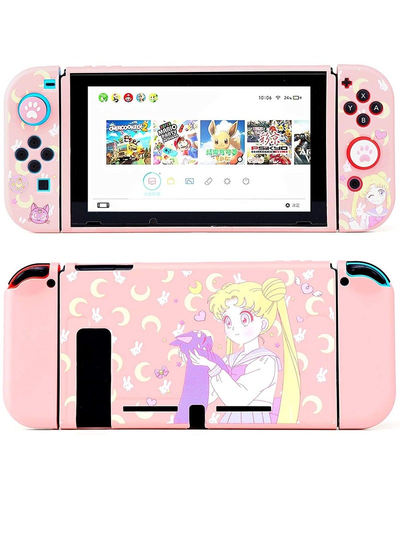Excefore - Switch Protective Cover,Cute Liquid Silicone Protective Case for Switch, Soft Slim Grip Cover Shell for Console and Joy Con, Scratch, Crack Resistant, Easy Install (Sailor Moon) - Image 1