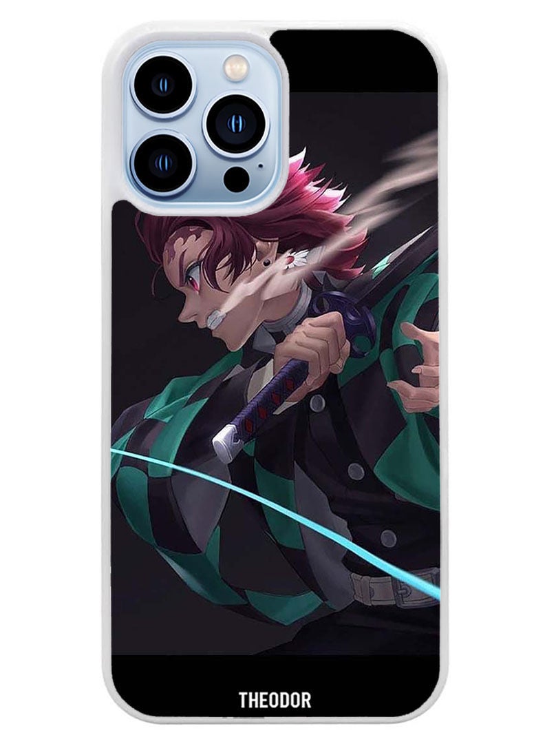 Theodor غطاء حماية لجهاز APPLE IPHONE 14 Pro أنمي (حافة بيضاء) - Image 1