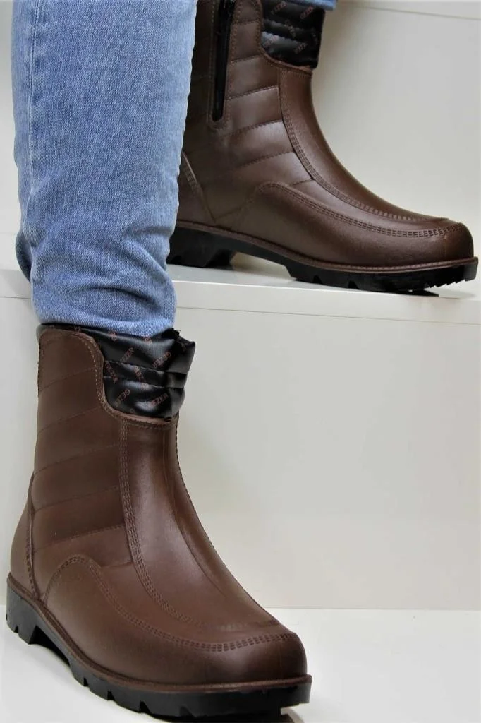 جيزر 212 Brown Men's Rain Boots Waterproof Wool Boots