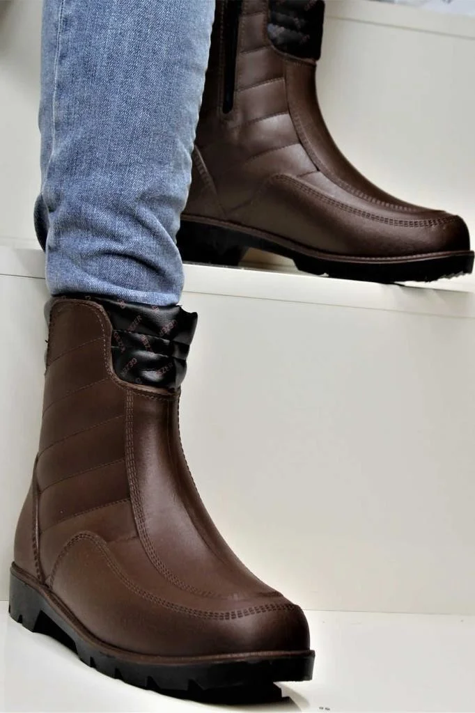 جيزر 212 Brown Men's Rain Boots Waterproof Wool Boots