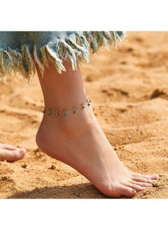 Bohemian anklet for women with blue pendant for summer holidays and relaxation