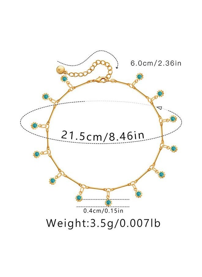 Generic - Bohemian anklet for women with blue pendant for summer holidays and relaxation - Image 1