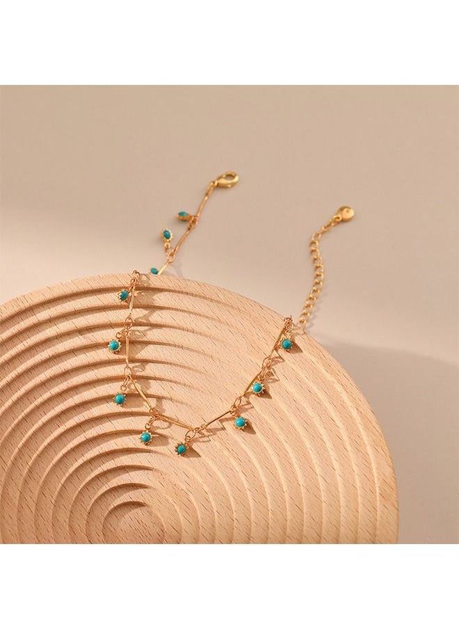 Generic - Bohemian anklet for women with blue pendant for summer holidays and relaxation - Image 1