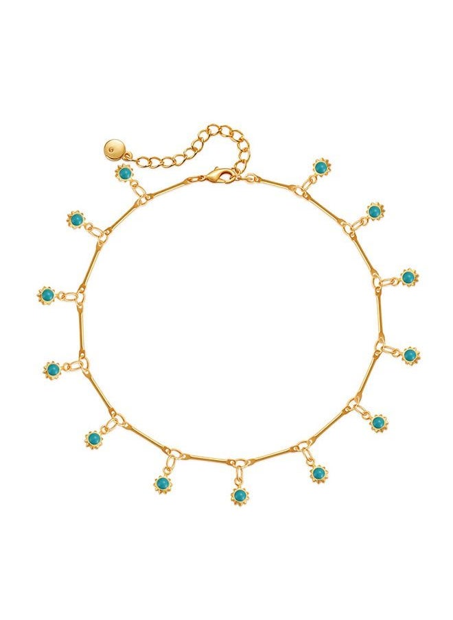 Generic - Bohemian anklet for women with blue pendant for summer holidays and relaxation - Image 1