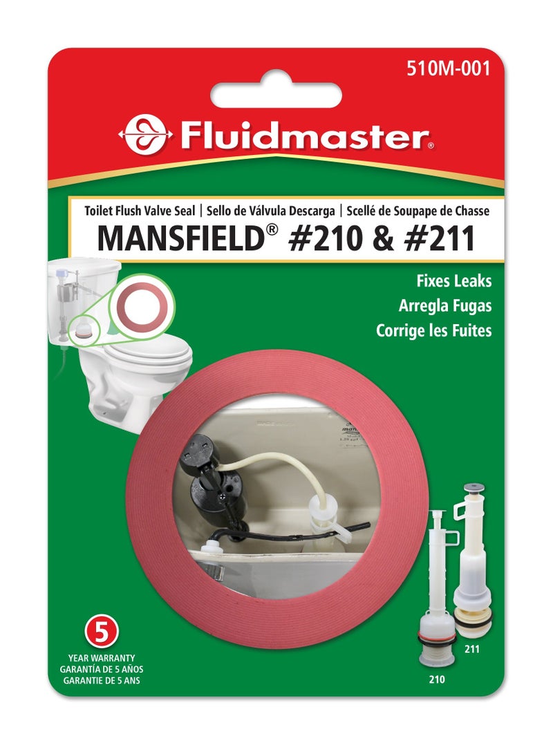 Fluidmaster 510M001P10 Mansfield Replacement Flush Valve Seal Red - Image 1