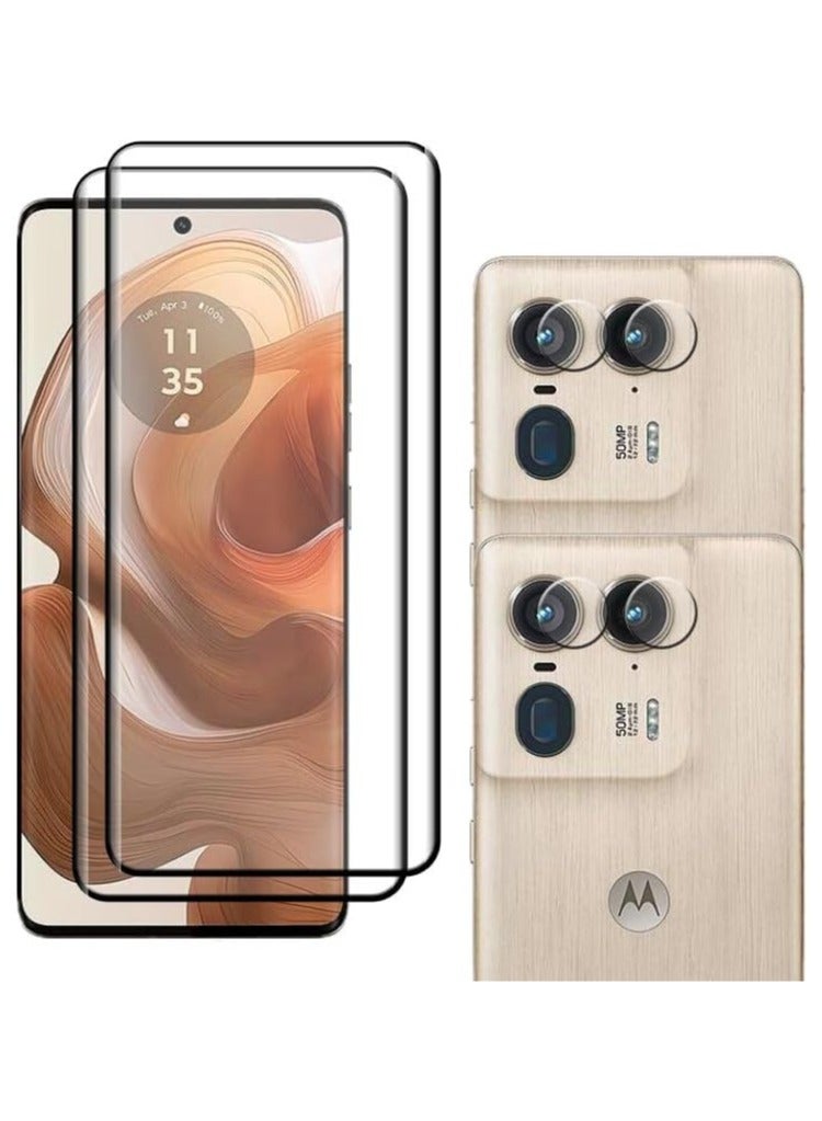 general 2+2 Pack Screen Protector with Camera Lens Protector Compatible with Motorola Edge 50 Ultra 5G,Full Coverage Tempered Glass Film For Edge 50 Ultra - Image 1