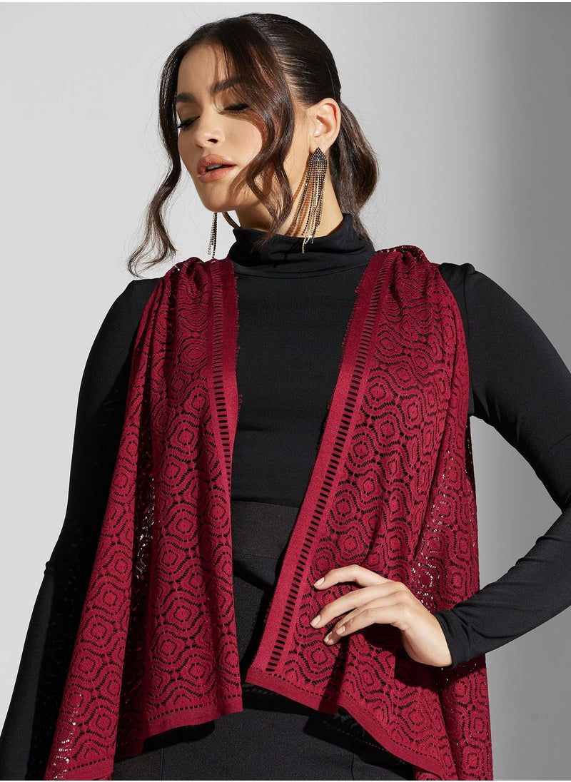 Openwork Mesh Kimono