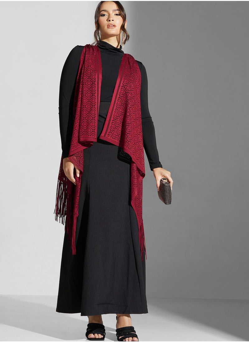 Openwork Mesh Kimono