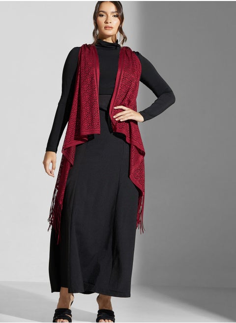 Openwork Mesh Kimono