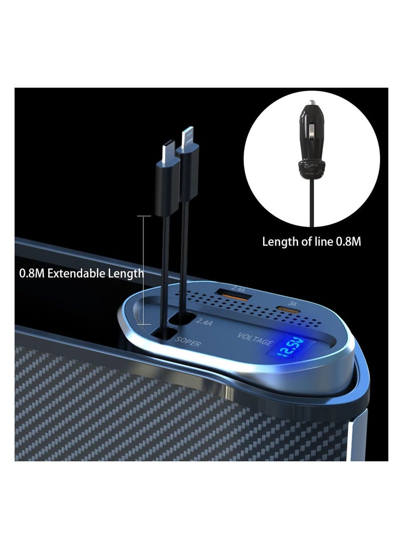 Digipace Car Seat Gap Filler Organizer with Wireless Charger Multifunctional High Temperature Resistant Car Box Black  - Image 3