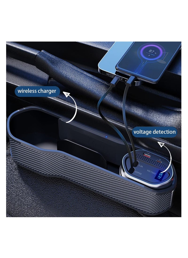 Digipace Car Seat Gap Filler Organizer with Wireless Charger Multifunctional High Temperature Resistant Car Box Black  - Image 5