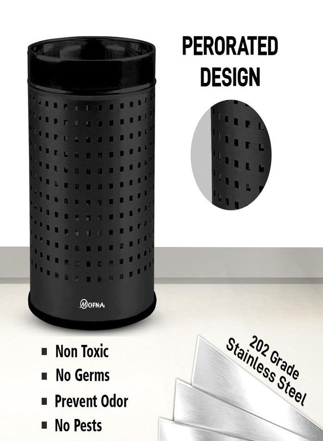 mofna Stainless Steel Square Perforated Dustbin for Home, Trash Can, Garbage Bin for Bathroom, Office, Bedroom, Kitchen & Toilet or Commercial Use- (7x10 In - 6 Liter, Black), Pack of 1 - Image 4