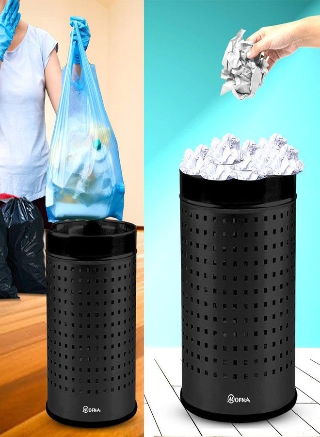 mofna Stainless Steel Square Perforated Dustbin for Home, Trash Can, Garbage Bin for Bathroom, Office, Bedroom, Kitchen & Toilet or Commercial Use- (7x10 In - 6 Liter, Black), Pack of 1 - Image 5