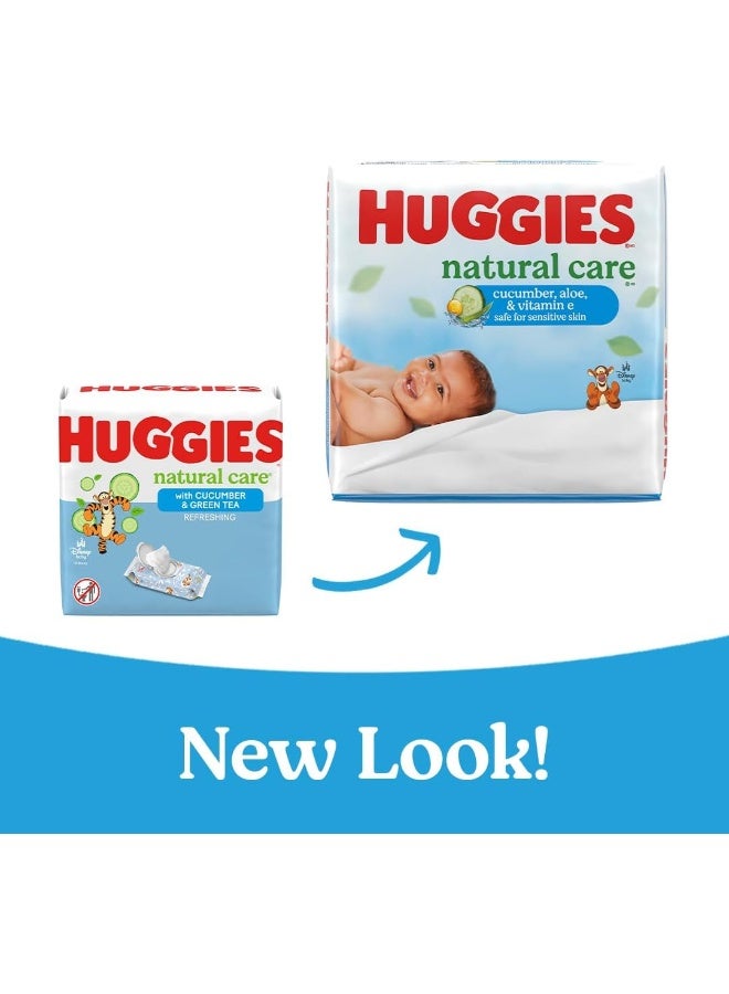 Huggies Natural Care Cucumber, Aloe and Vitamin E Baby Wipes, Hypoallergenic, Scented, 6 Flip-Top Packs (288 Wipes Total), Packaging May Vary - Image 2