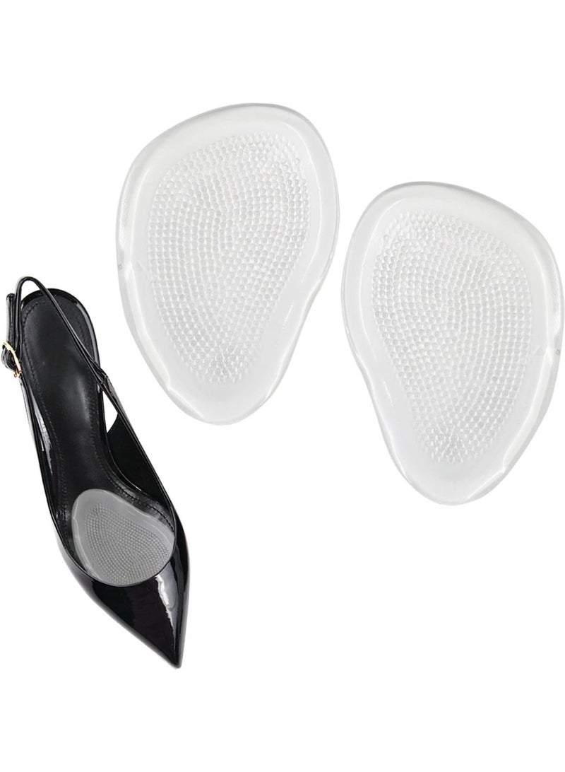 2 Pieces Silicone Anti Slip Forefoot Pads, Heel Cushion Inserts and Metatarsal Pads Reusable Adhesive Gel Foot Pads for Ball of Feet for Women Men Shoes Sandals(1 Pair) - Image 1